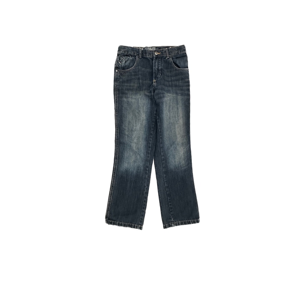 Wrangler‎ Straight Leg Adjustable waist Boys size 14 Dark Blue Denim Jeans